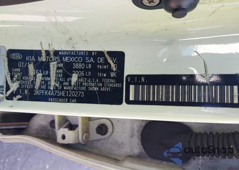 2017 Kia Forte Lx from USA, damaged, VIN 3KPFK4A75HE120273